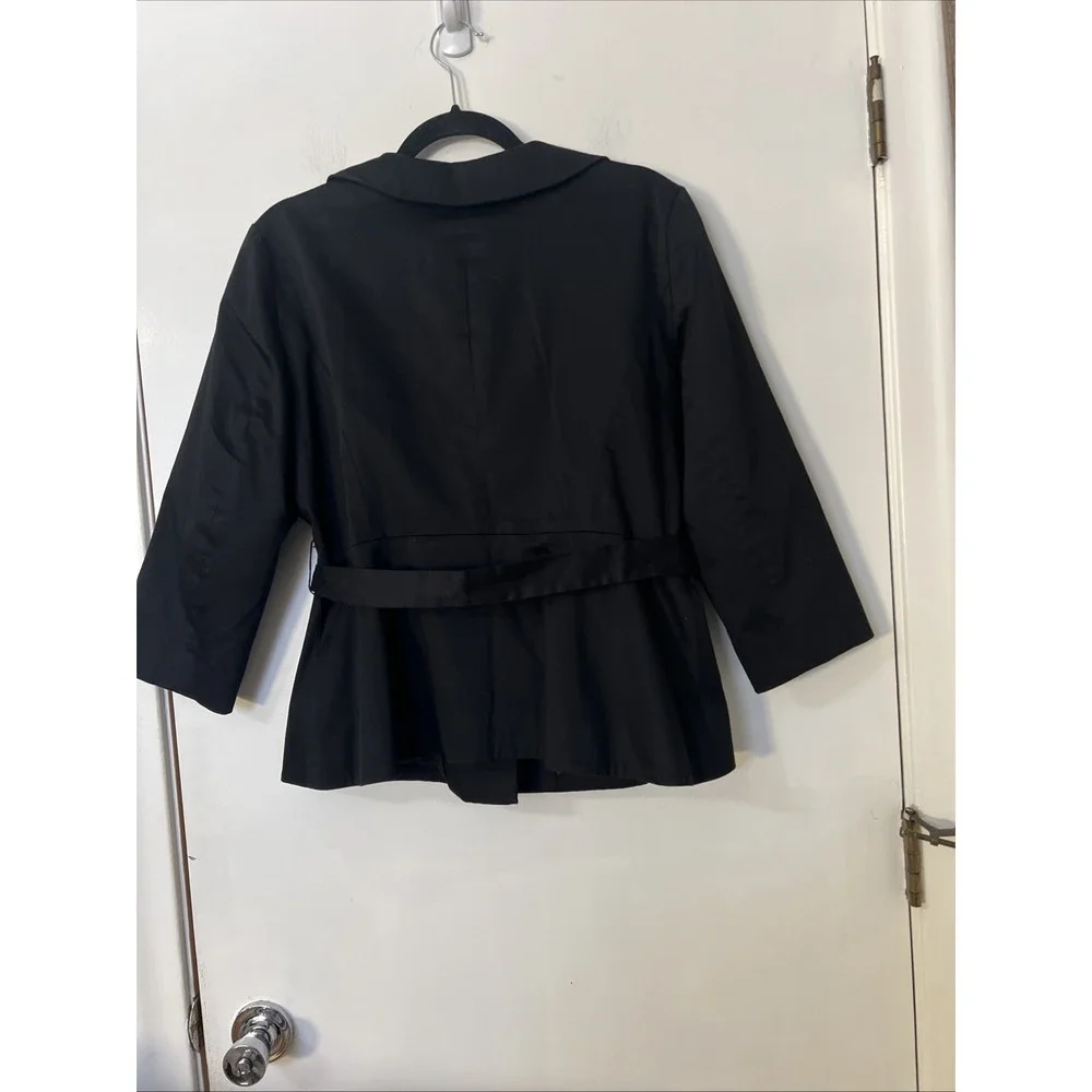 Sandro Sportswear Jacket Button‎ Front 3/4 Sleeve Collared Black Size Medium